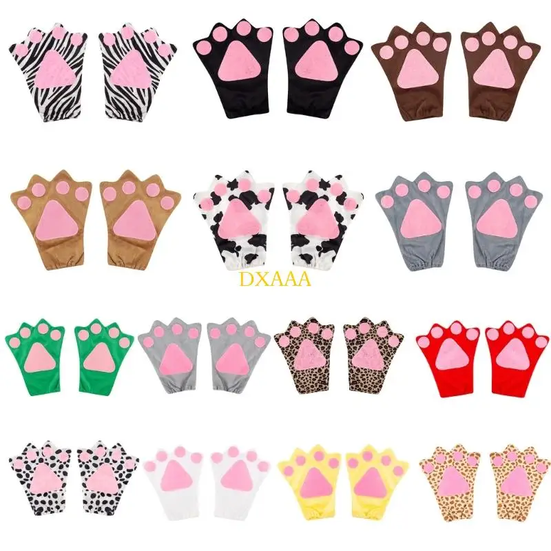 

DXAA Cartoon Kitten Claws Gloves Kitten Gloves Costume Halloween Cosplay Accessory for Kid Adult Halloween Christmas Cosplay