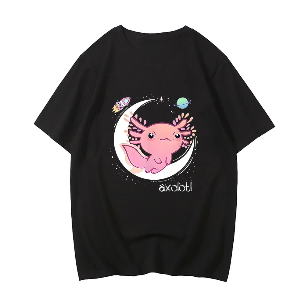 

Милая футболка Space Axolotl из 100% хлопка, Высококачественная мягкая футболка, милая одежда с графическим принтом, мужская и женская футболка, топ с принтом