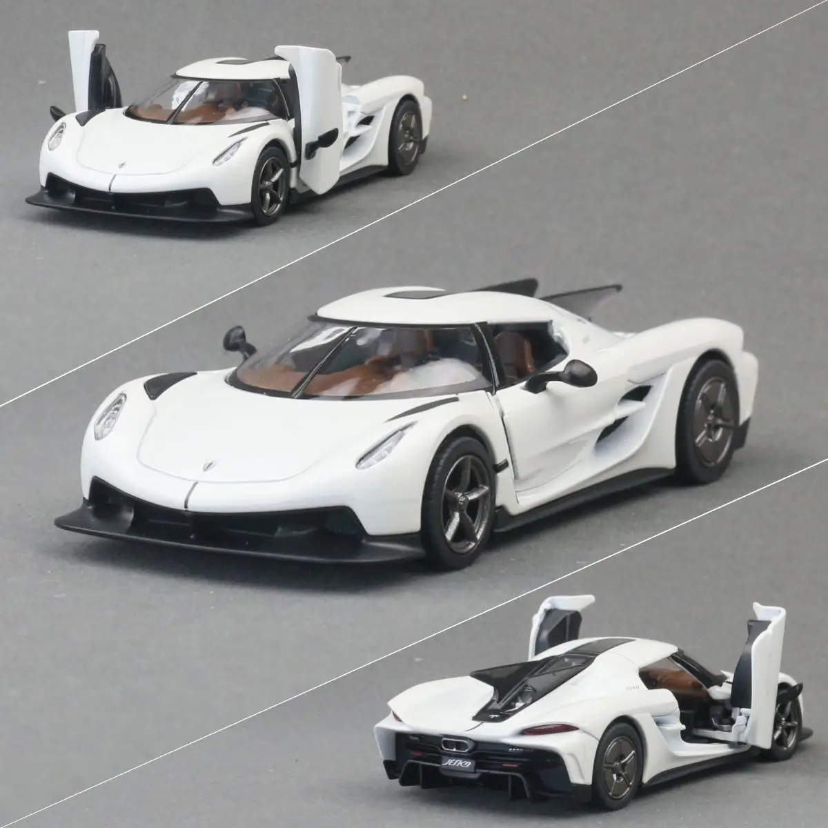KiNSMART Toy Car Model 1/40 Koenigsegg Jesko Absolut Super Sport Diecast Miniature Pull Back Vehicle Collection Gift For Kid Boy