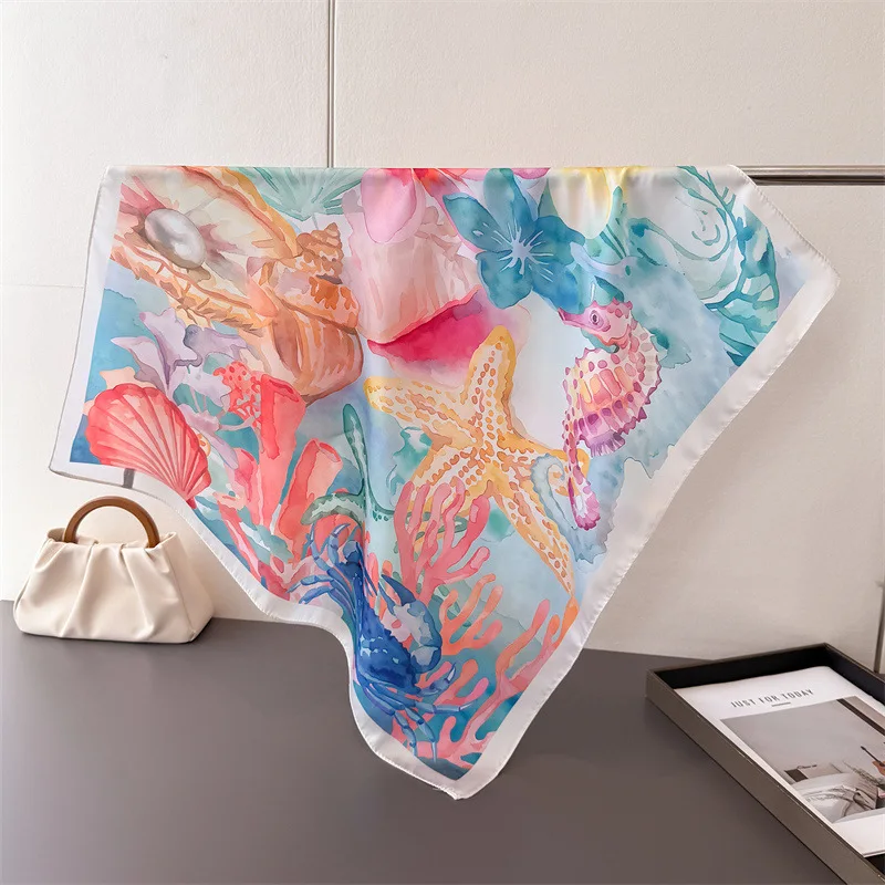 Summer atmosphere 70 small square cloth cool animal print imitation silk scarf shawl neck scarf neck scarf scarf for women