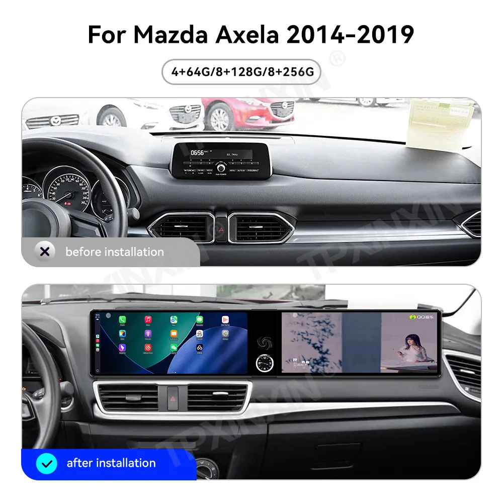Dual-screen Interaction Android For Mazda Axela 2014~2019 Car Radio Multimedia GPS Navigation Video Stereo HD Screen Head Unit