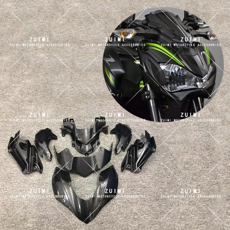 Carbon Fiber Paint Motorcycle Hood Kit Side Panel Fairing Fit For Kawasaki Z900 Z 900 2017-2019