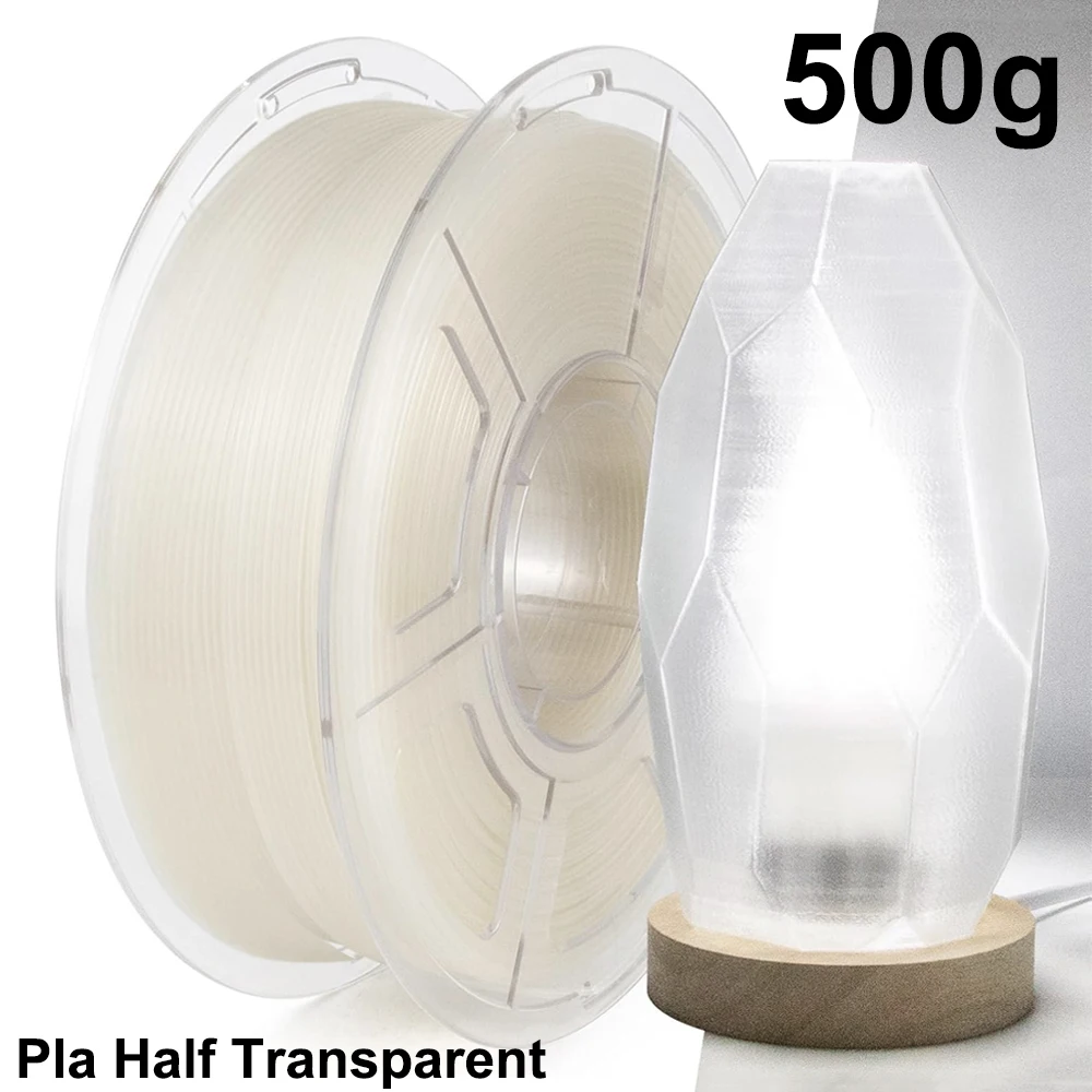 Pla Transparent Filament 500g 1Kg Pla 3D Printer Filament 1.75mm PLA Half Transparent Material 3D Printer Materials 250g