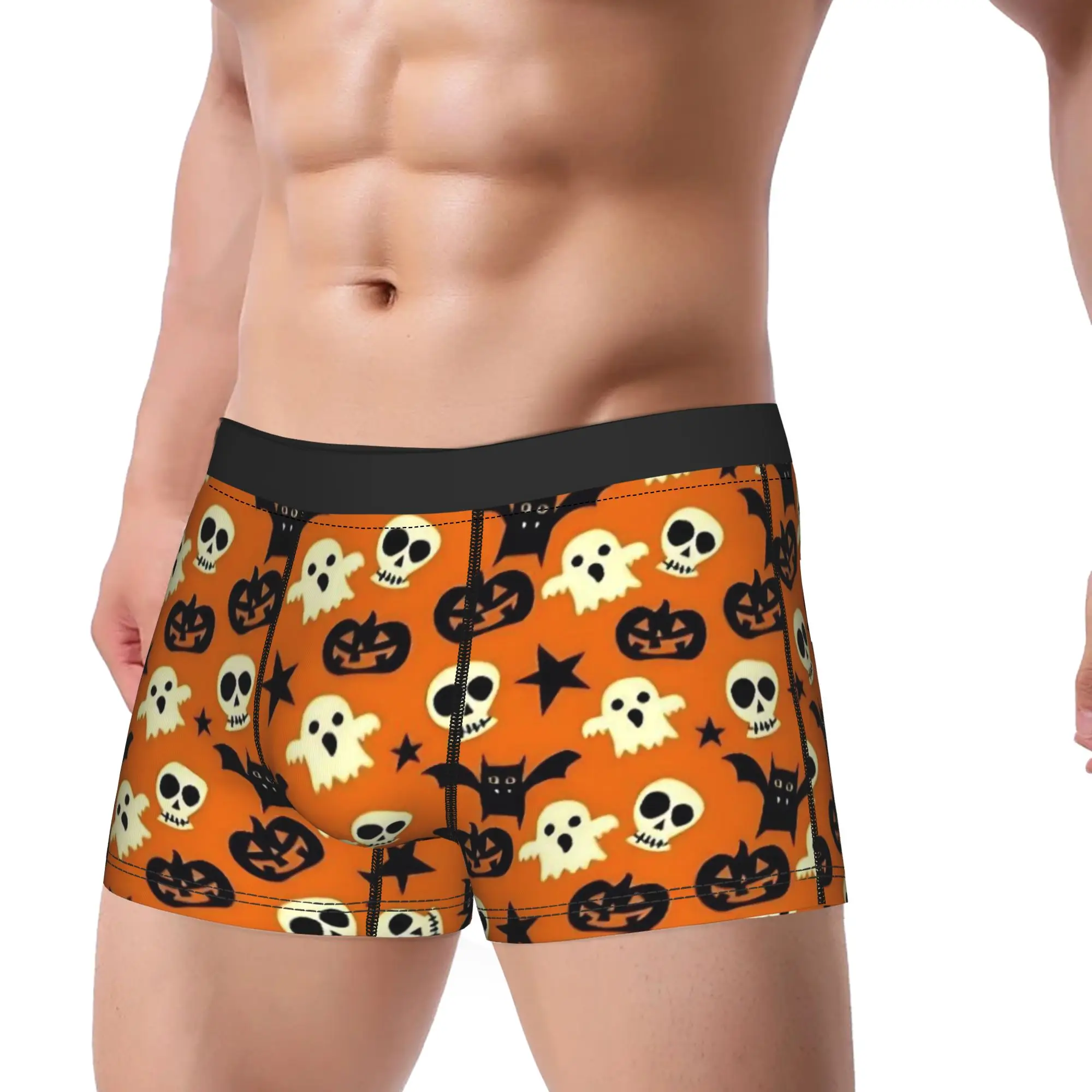Sexy Boxer Halloween Spider Bat Pumpkin Shorts Panties Briefs Man Underwear  Breathable Underpants for Homme S-XXL
