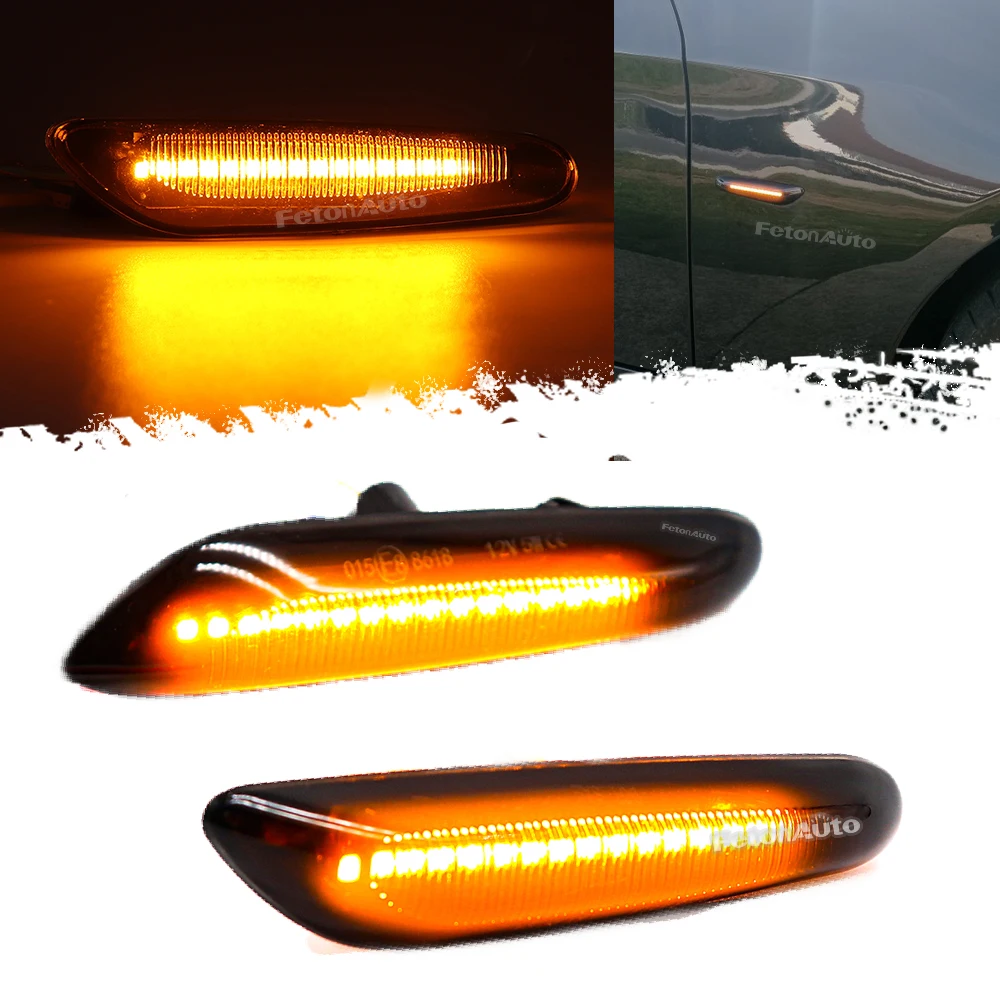 2 pcs Dynamic Flasher Turn Signal Side Marker Lights Running Water For BMW E90 E91 E92 E93 E60 E87 E82 E61 E46 LED Lights