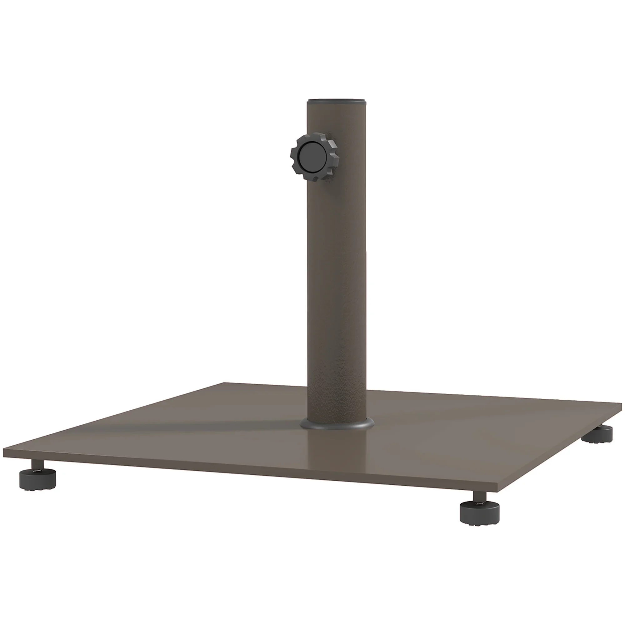 

Square Patio Umbrella Base, 29 lbs Metal Umbrella Stand Base with Adjustable Foot Pads, Heavy Duty Patio Umbrella Holder for 1.5"/1.9" Umbrella Poles for Outdoor, Lawn, Poolside, Brown