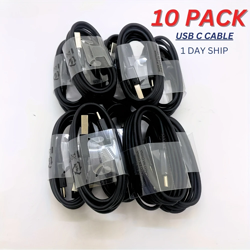 

MFIGlGK 10pcs Bulk USB C Type C Fast Charger Cable Adapter Cord For Android For Samsung For LG For Xiaomi
