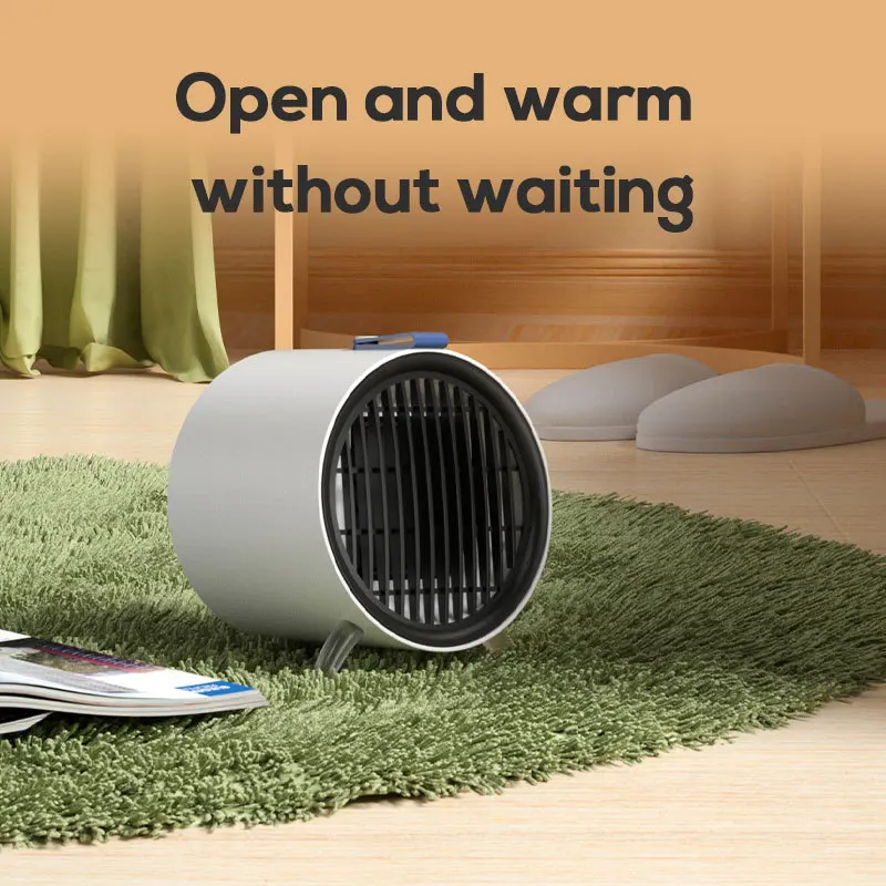 500W Minimalist Style Indoor Heaters Desktop Small Portable Fan Heater Winter Household Dormitory Office Kitchen Hand Warmer