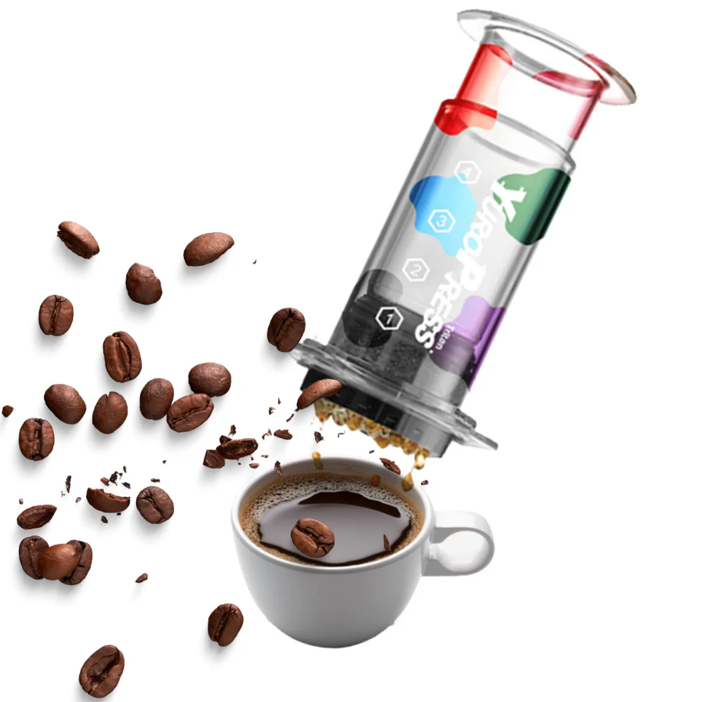 Yuropress Portable Espresso Coffee Maker Air Press Car Home Powder Travel French Press Hand Press Cold Brew Pot Hiking Camping