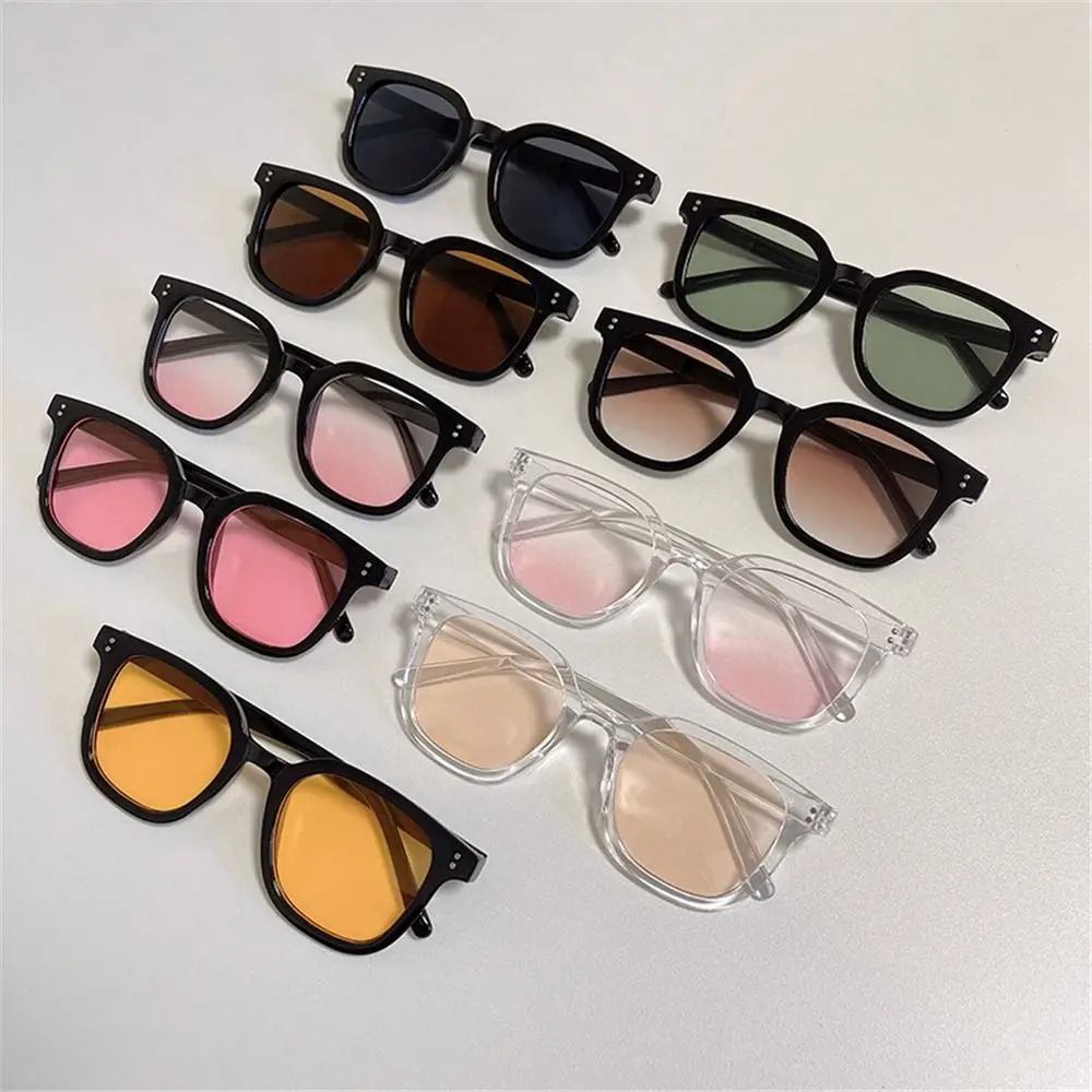 Trendy Square Gradient Blush Sunglasses No Makeup UV400 Protection Anti-Glare Shades Decorative Eyewear for Women & Men