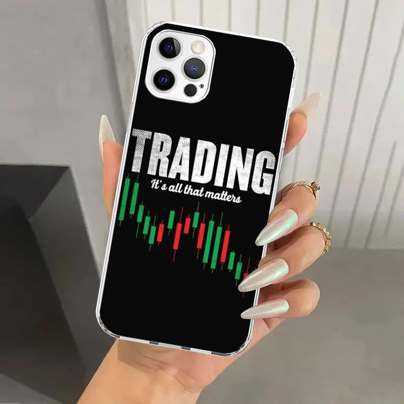 Trade Investment Forex Stock Market Phone Case for Iphone 16 15 14 13 12 Mini 11 Pro Max X XS XR 7 Plus 8 SE 2020 Soft Funda Pri