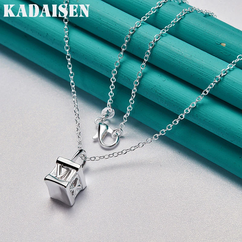 925 Sterling Silver Lock 16/18/20/22/24/26/28/30 Inch Pendant Necklace For Women Wedding Party Fashion Jewelry