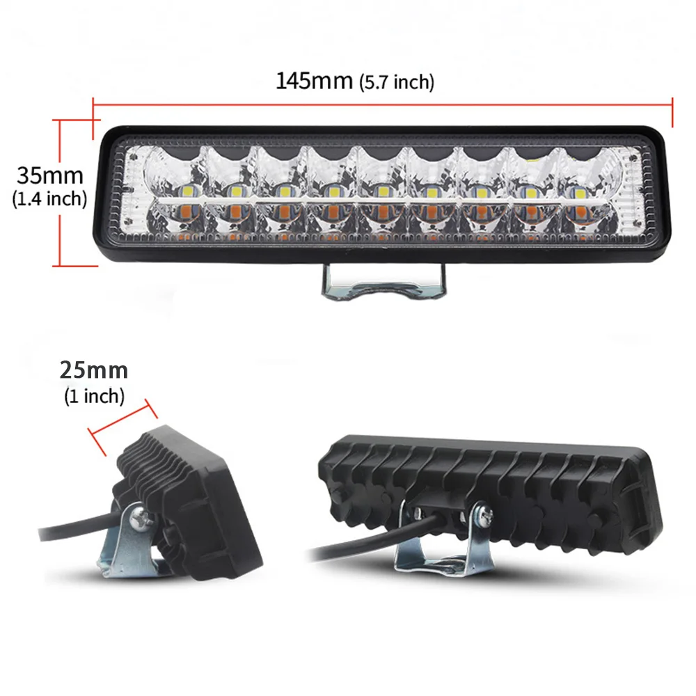 18LEDs Waterpoof 54W Car Work Light High Bright Spotlight Universal Offroad Truck Driving Fog Headlights DRL Driving Lamp 12V24V