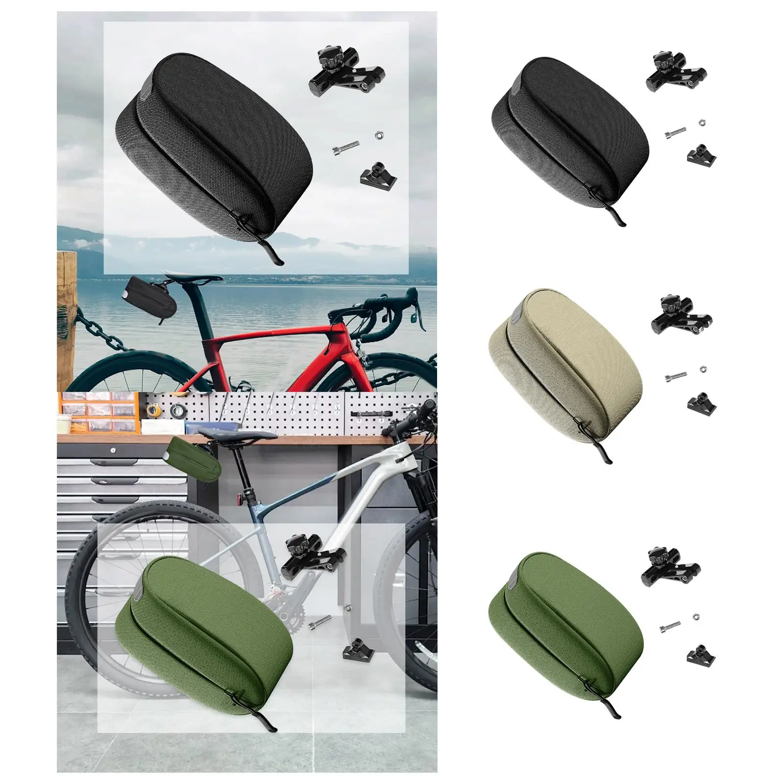 

Bike Seat Bag Quick Release Hard Shell Versatile Waterproof Reflective Rear Seat Pack for Commuting Sports Travel Bicycling