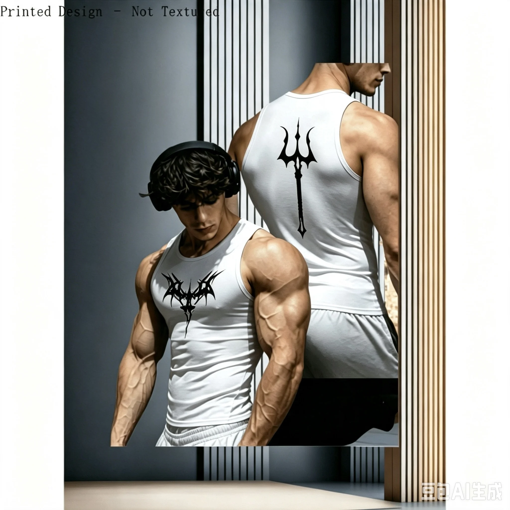 Harbor letter printed contrasting striped sleeveless men's vest spring summer breathable fitness leisure  t-shirts and tank tops