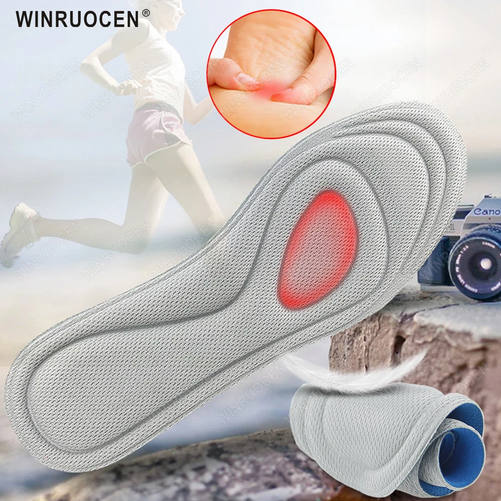 

Soft Massage Insoles 4D Memory Foam Orthopedic Insoles Shock-Absorbing Sports Insoles Unisex Flat Feet Arch Support Shoes Pad