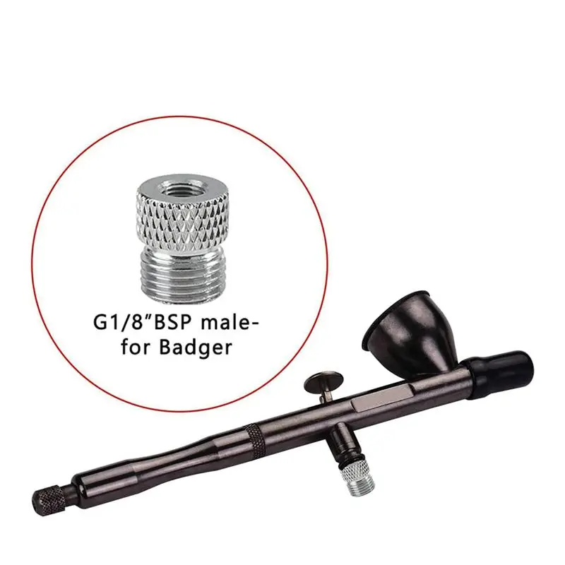 N10R-10PCS Multi-Size Adapter Set Air Brush Fitting Connector Kit Accessories Silver Metal For Air Compressor