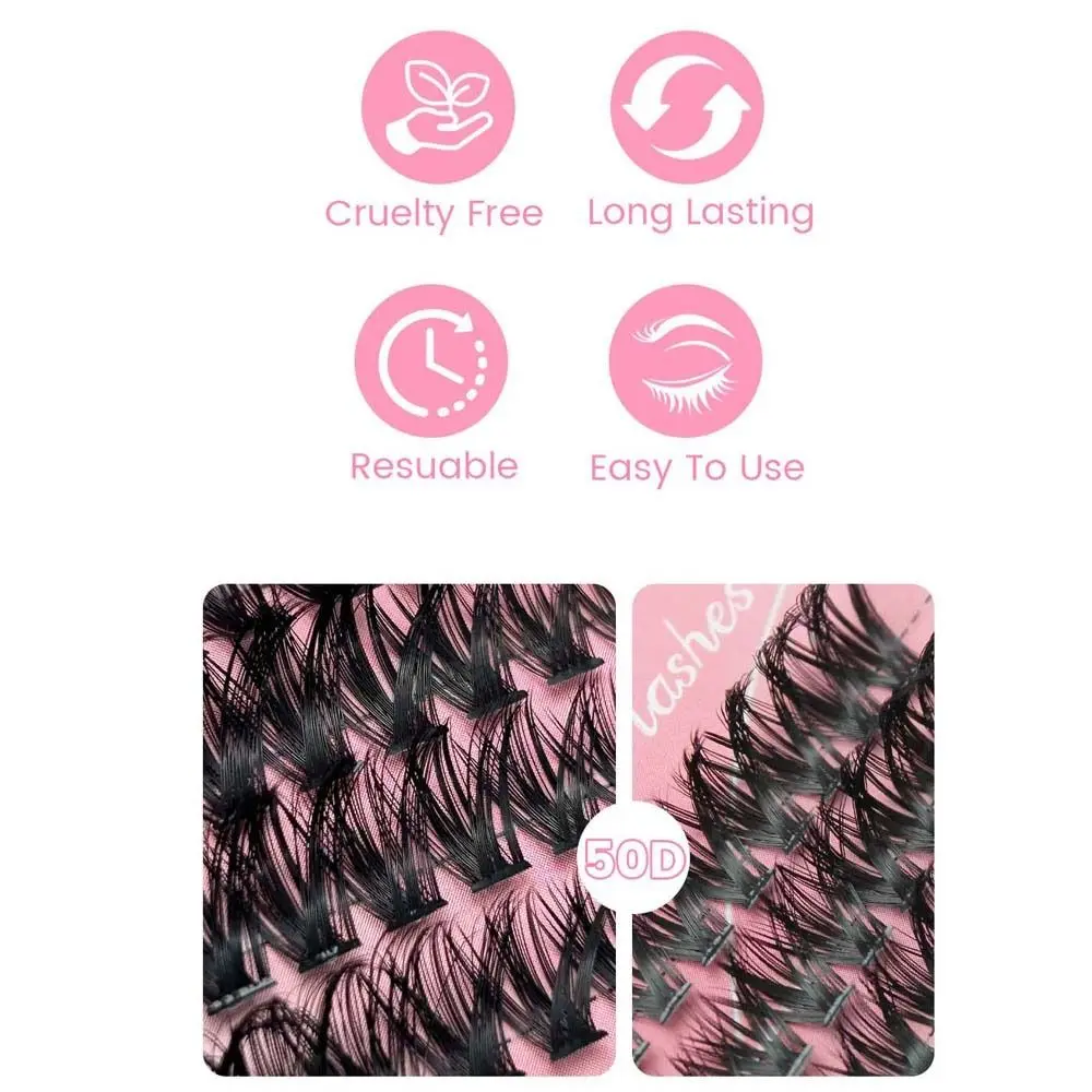 Extensões de cílios l curvado cílios postiços diy segmentados individuais cluster cílios de longa duração grande capacidade
