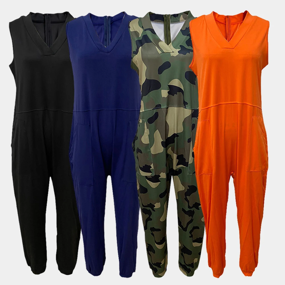 

MiaMuse Boutique, летние комбинезоны, 2025 г., женские повседневные комбинезоны в стиле милитари с v-образным вырезом без рукавов и широкими штанинами