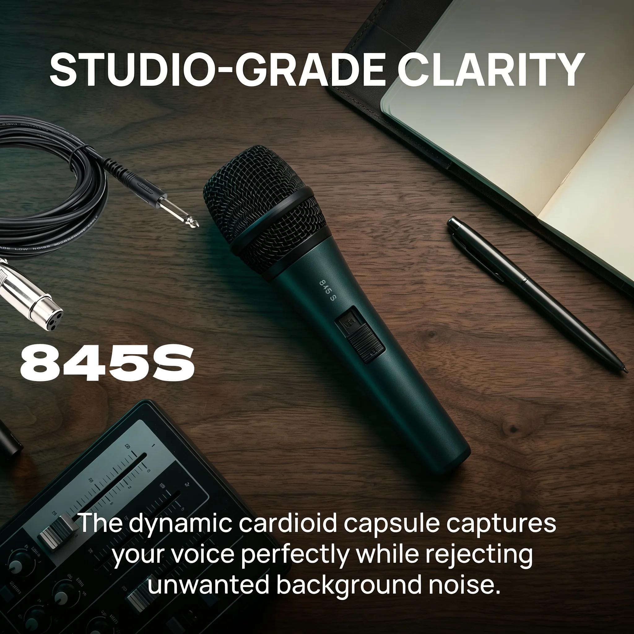835S/845S Dynamic Vocal Handheld Microphone Wired Mic With Switch Versatile For Stage Singing Party Speech Performance Karaoke