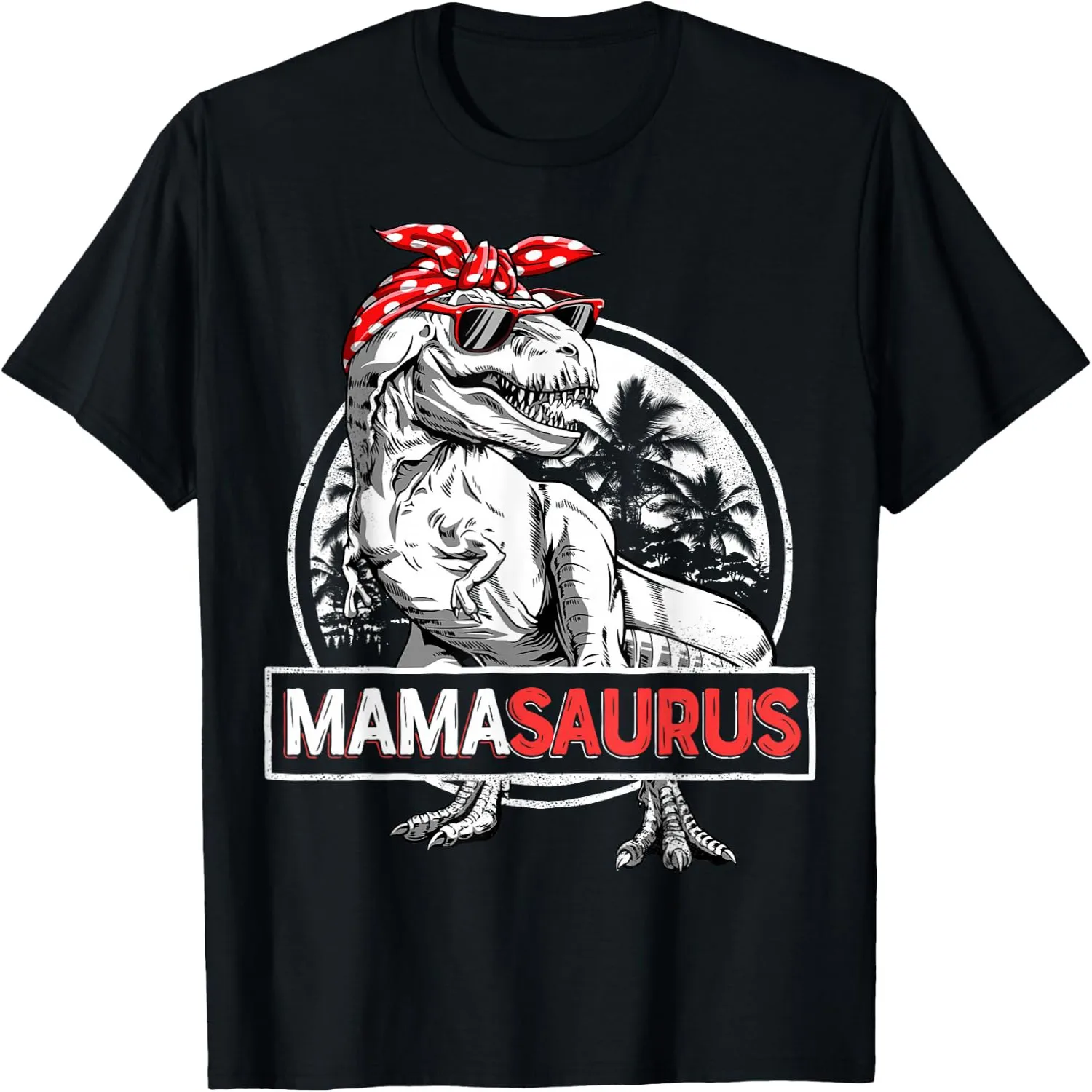Mamasaurus T-Rex Red Bandana Sunglasses Cool Mom Dinosaur T-Shirt