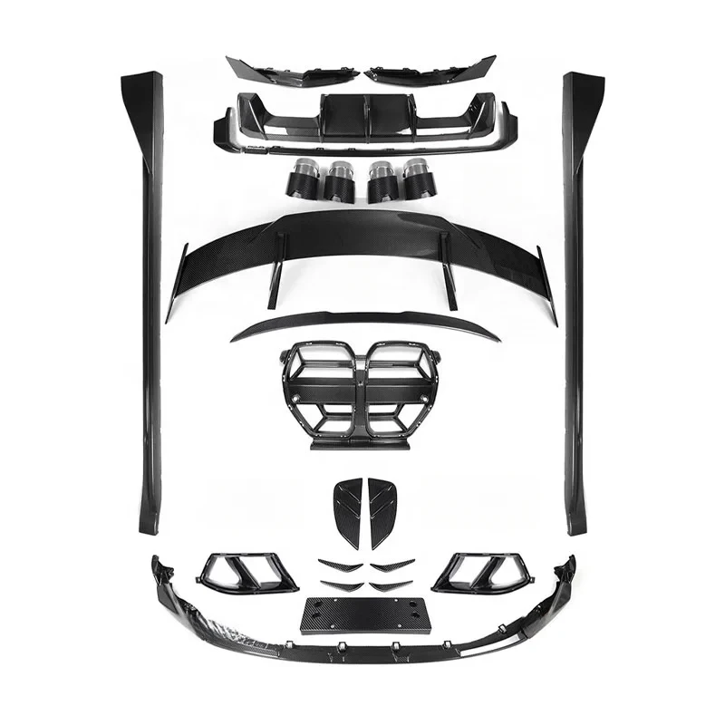 

New for G80 G82 M3 M4 Dry Carbon Fiber Body Kit Car Accessor Front Lip Sp Side Skirt Rear Diffuser
