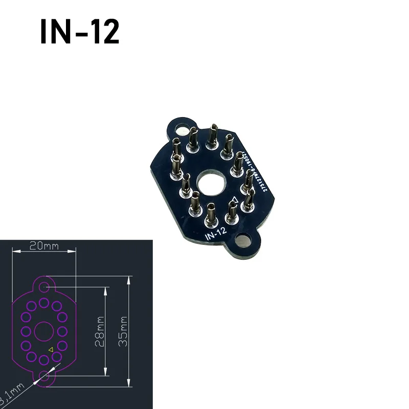 Nixie Tube Holder Socket PLUG IN14 IN12 IN18 IN-8 QS18-12 IN-19 IV-11 IV-17 Glow Clock Electronic Tube QS27-1 QS30-1 IN-4