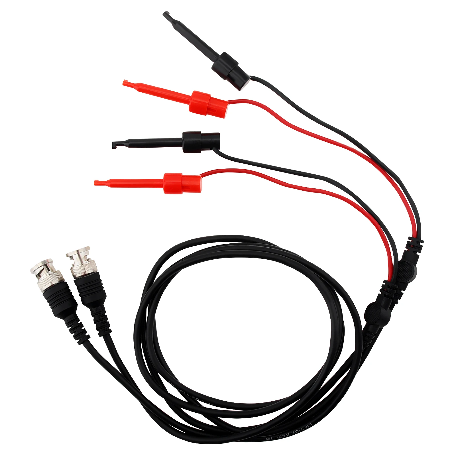 Enchufe macho BNC Q9 a gancho de prueba Dual, sonda de prueba, Cable Coaxial, línea para osciloscopio, instrumentos de medida, 2 piezas