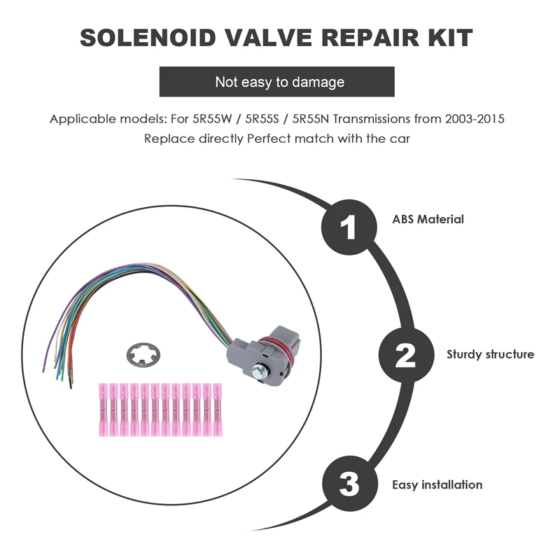 Solenoid Valve Repair Kit 5R55S 5R55W Wire Harness Pigtail Repair Kit For Shift Solenoid (99622)