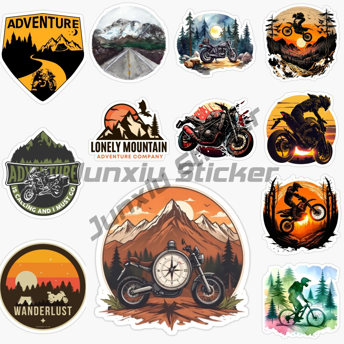 

ADVENTURE Creative Off-road Motorcycle Car Stickers Luggage Guitar Helmet Skateboard Bike Motorcycle Vinyl Self-adhesive Decal