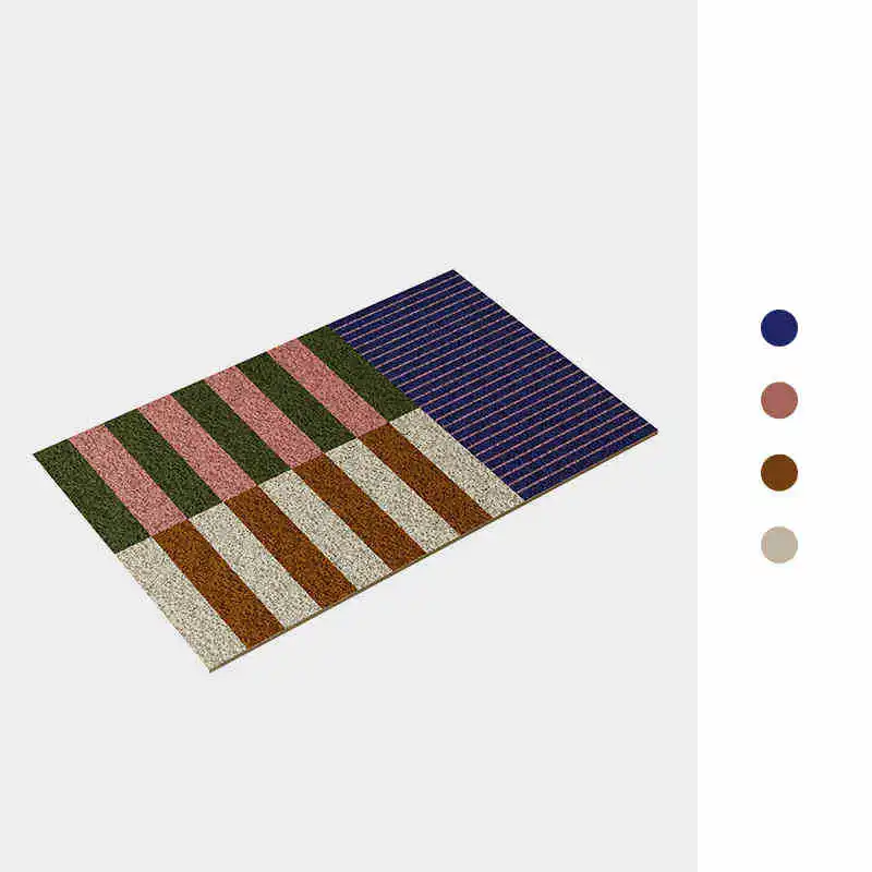 PVC Grids Floor Anti Slip Pad Aesthetic Home Room Decor Geometric Bathroom Mat Soft Rug Bedroom Carpet Doormat
