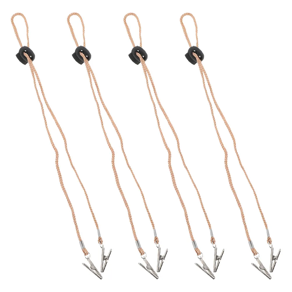 

4pcs Napkin Clips Adjustable Hat Bib Chin Straps Lightweight Mask Holder Chains Travel Accessories Protection