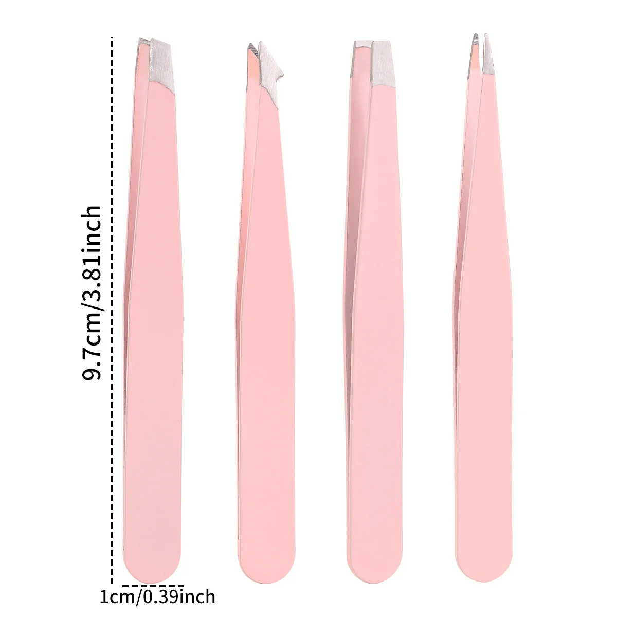 4pcs high-precision stainless steel tweezers, four different opening shapes, can be used for facial hair, unisex
