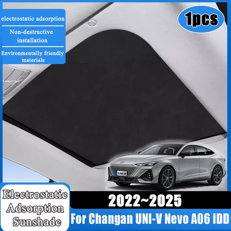 

1PCS For Changan UNI-V Nevo A06 iDD 2022 2023 2024 2025 Car Roof Sunshade Electrostatic Adsorption Accessories Anti-UV Sticker
