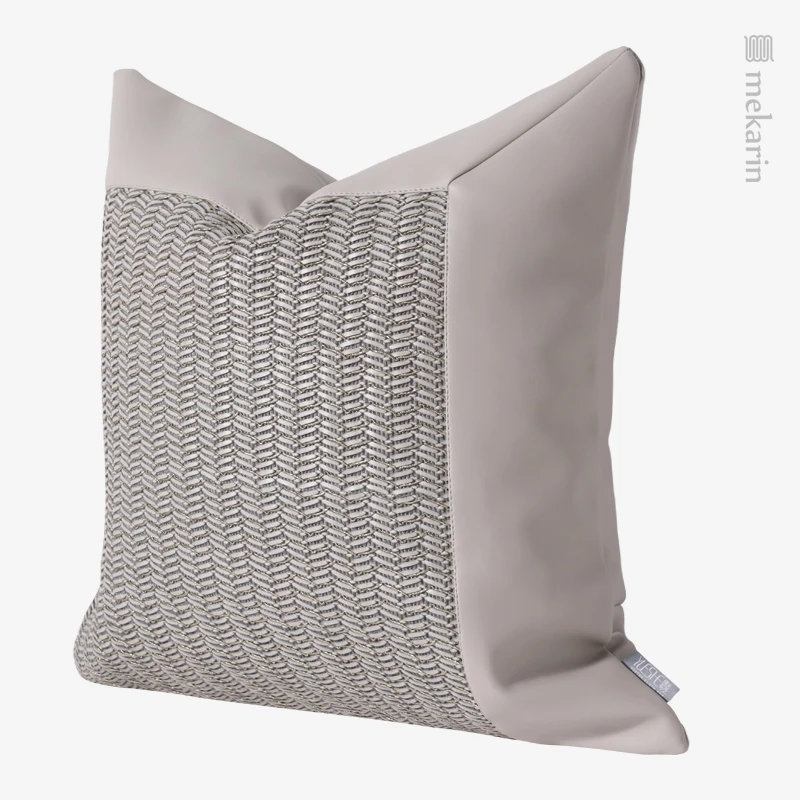 Modern light luxury rice grey splice pillow cushion hotel living room bedroom bed pillow restaurant winery seat back bag woven p