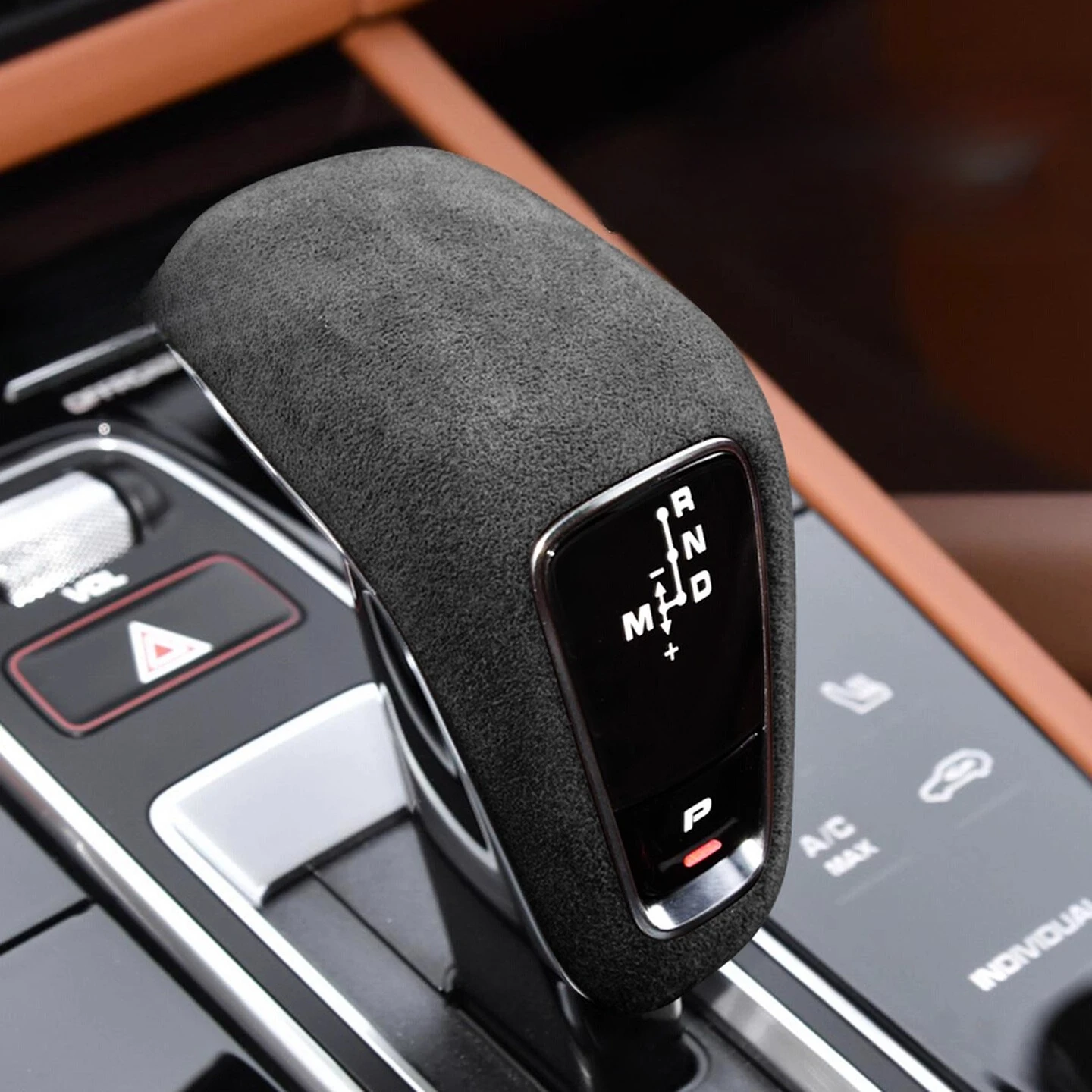 

Замшевые автомобильные воротники переключения передач из алькантары, декоративная защита шестерни для Porsche Cayenne 2018-2023, аксессуары для интерьера шестерни