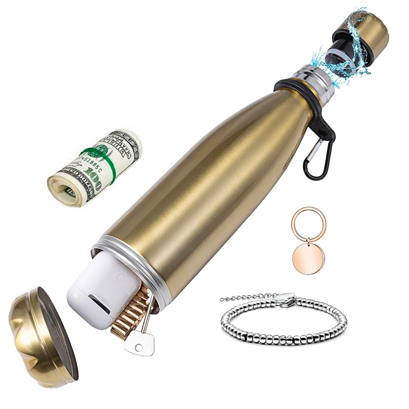 Diversion Water Bottle Can Stainless Steel Tumbler Safe With A Food Grade Smell Proof Bag Bottom Unscrews To Store JJ3258EN