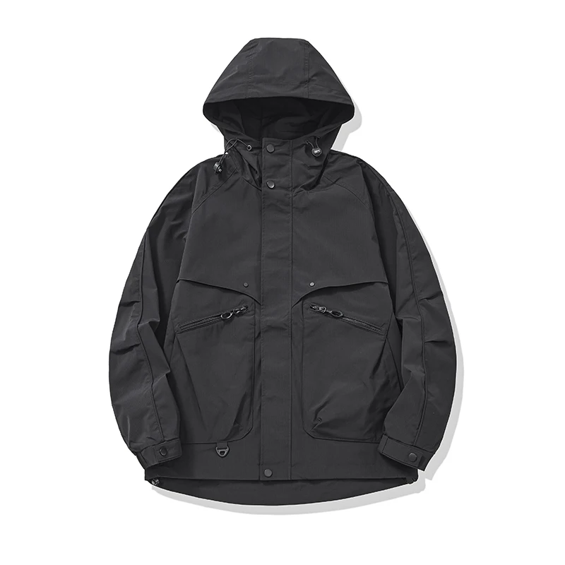 رجل Cityboy معطف ربيع الخريف الرجال في الهواء الطلق موضة فضفاضة عادية Techwear الرياضة مقنعين سترة البضائع سترة اسكواش ملابس خارجية