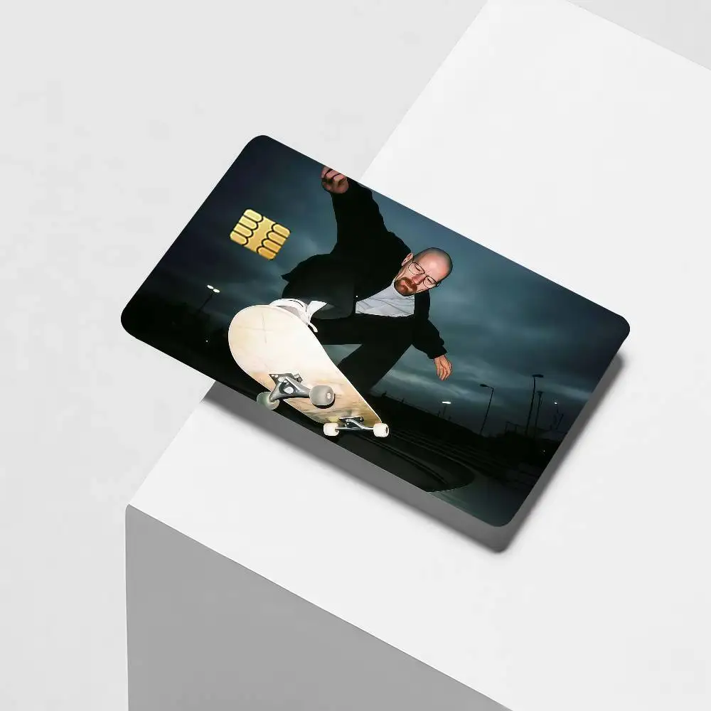 Old White Skateboard Credit Card Decorative Card Stickers Suitable For Bank Cards Metro Transit Anti-scratch Gift 4PCS