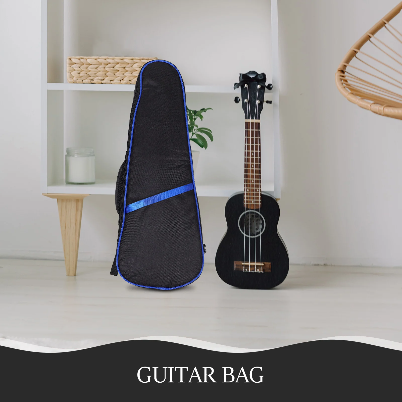

26 Inch Waterproof Guitar Bag Ukulele Cover Comfortable Padded Cotton Dual Shoulder Straps for Protection