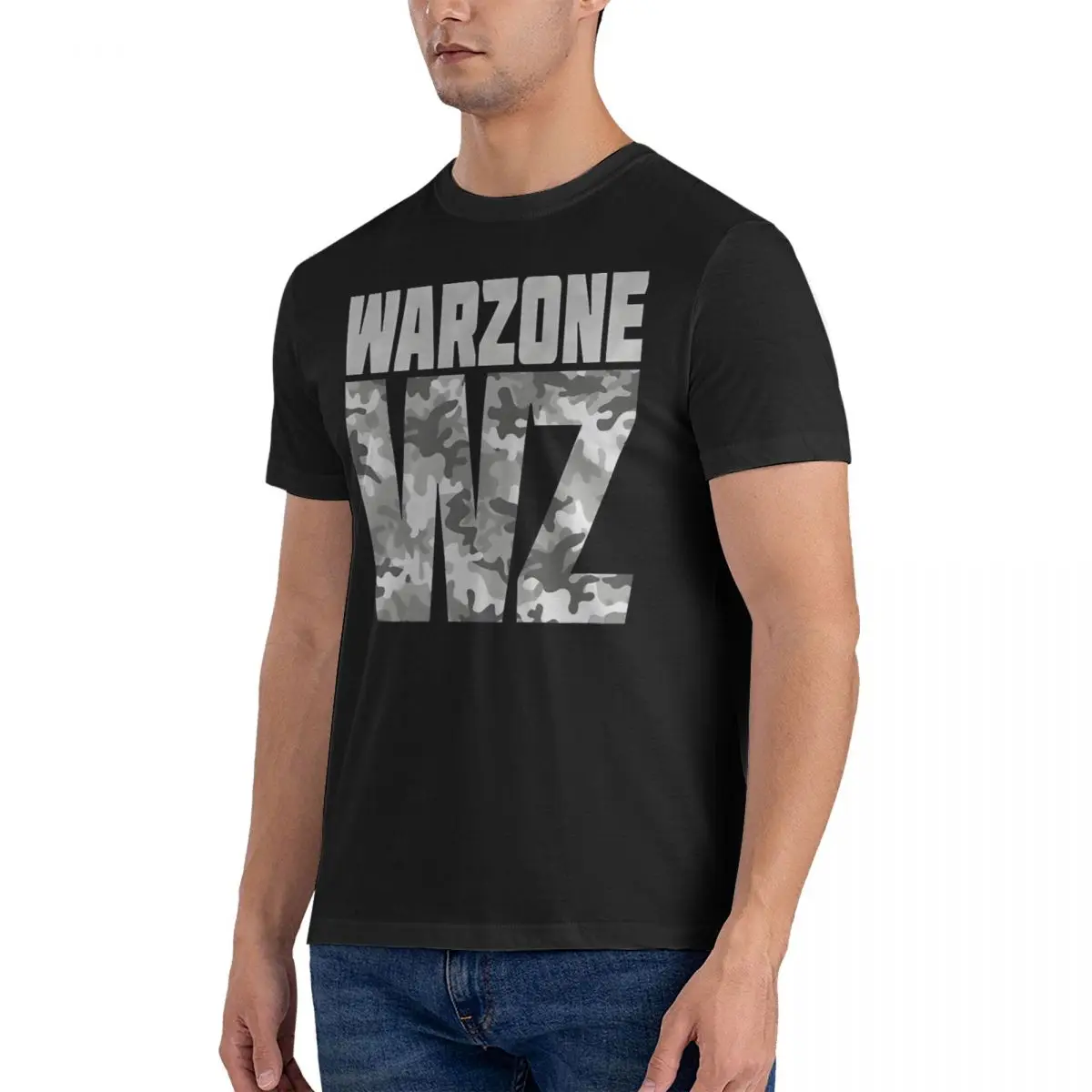 Leisure Warzone Camo (WZ) T-Shirts Men O Neck Pure Cotton T Shirt C-Call Of Duty COD Short Sleeve Tees Printed Clothing