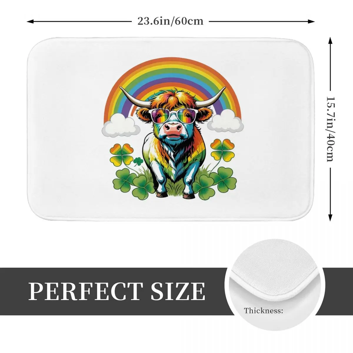 Highland Cow Anti-slip Doormat Floor Mat Sand Scraping Carpet Rug for Kitchen Entrance Home Bedroom Footpad Mats