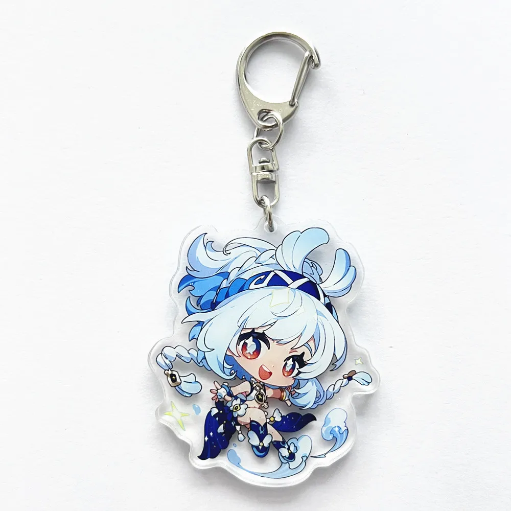 Game Genshin Impact Keyring Cosplay Emilie Mualani Kinich Two-sided Acrylic Pendant Props Keychain Accessoories Key Chain