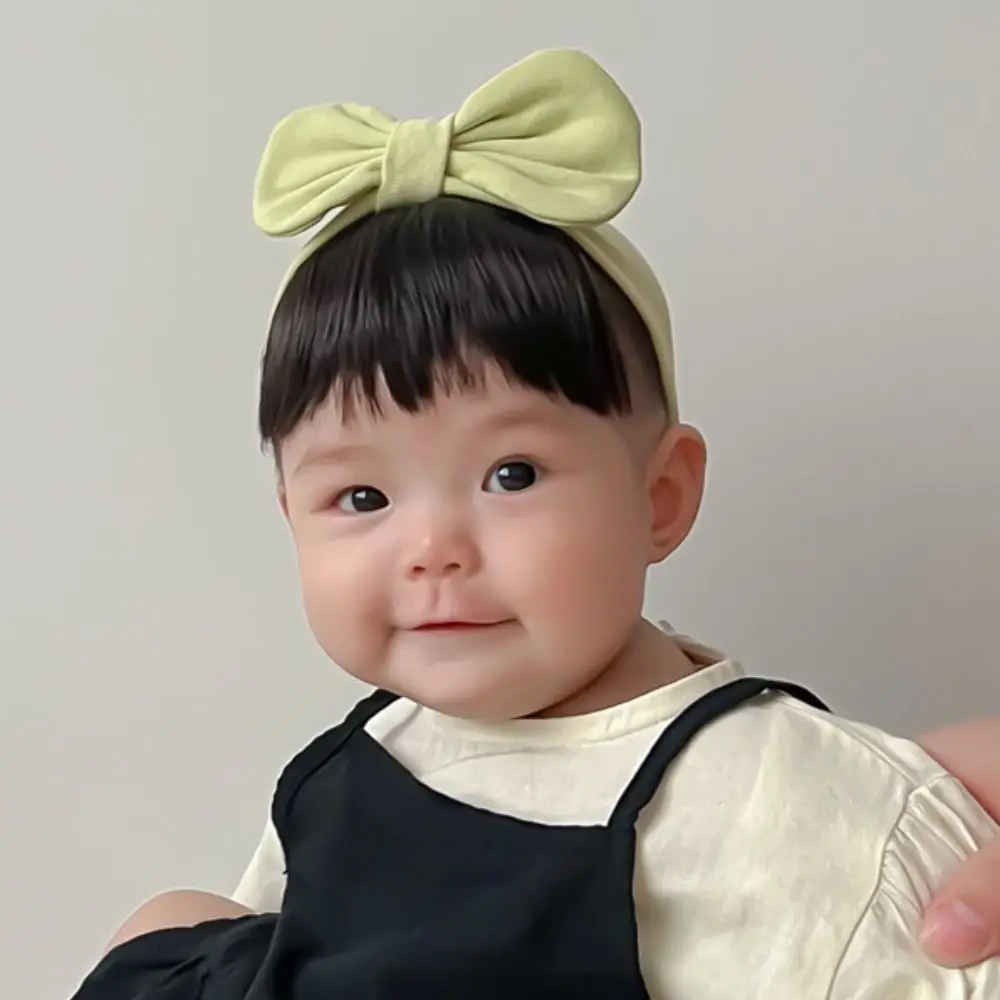 Decoração franja fofa crianças bebê bowknot bandana peruca bebê recém-nascido headwear criança pura bang princesa peruca bandana