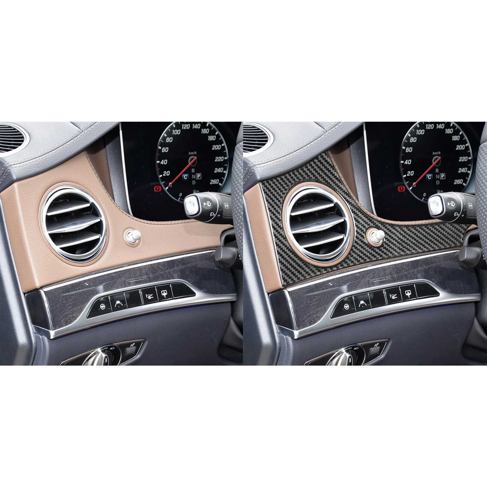 For Benz S-Class W222 2013-2020 Real Carbon Fiber Sticker Driver Dashboard Air Vent Panel Car Accessories Interior decorative