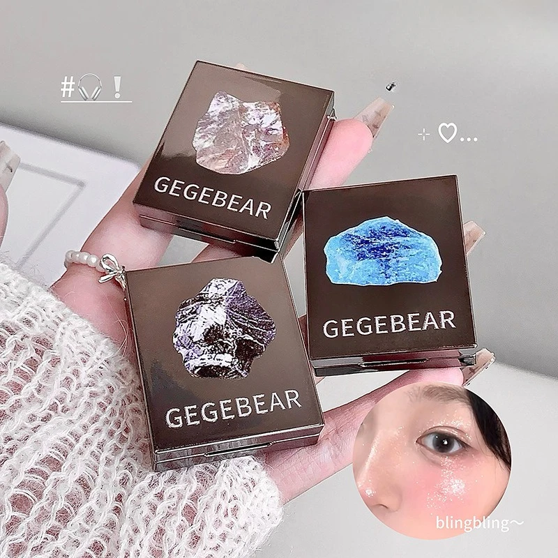 Błyszczące Niebieskie Palety Cieni do Powiek Słodkie Chłodne Pojedyncze Kolory Mini Paleta Cieni do Powiek Perłowe Matowe Brokatowe Rozświetlające Makijaż Oczu Kobiety