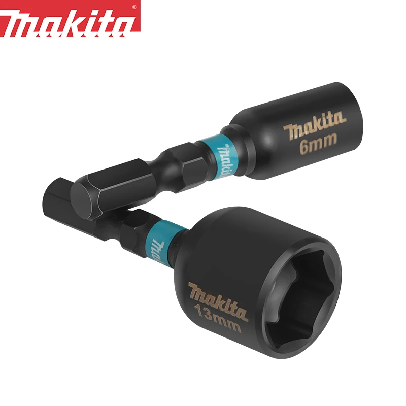 Makita-llave eléctrica de enchufe autorroscante, destornillador, juego de manga magnética fuerte, E-08800, E-08816, E-08822