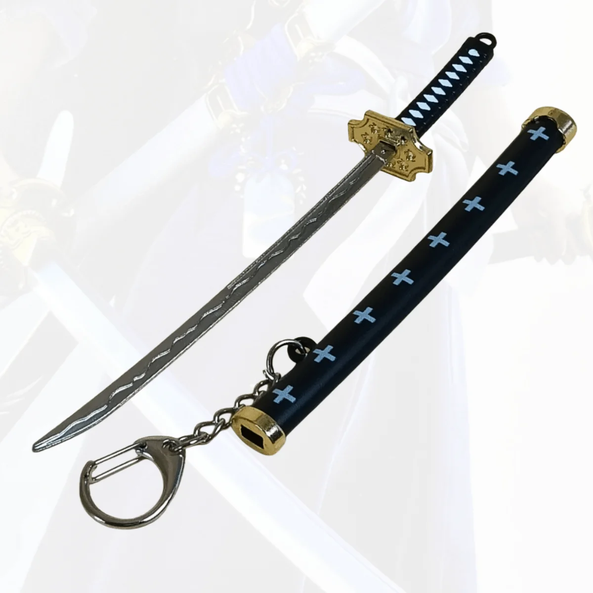 5.9inch Roronoa Zoro Metalen Katana Zwaard Originele Samurai Sabel Ninja Mes Japanse Katana Sabel Cosplay Accessoires Prop Speelgoed