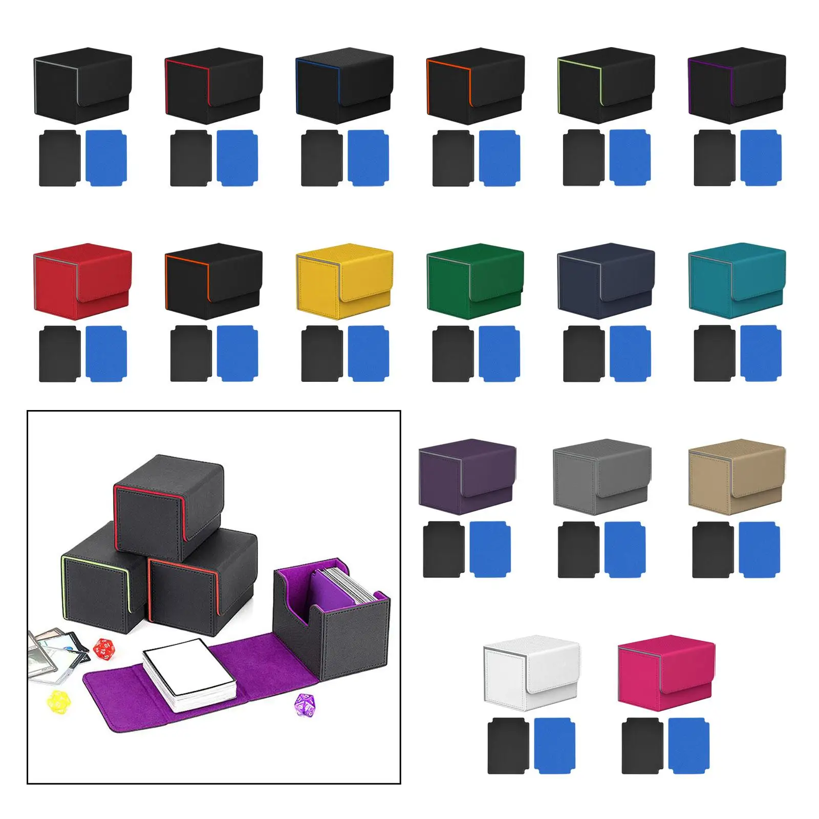 トレーディングカードデッキボックストランプボックス標準PUレザーポータブルディスプレイ