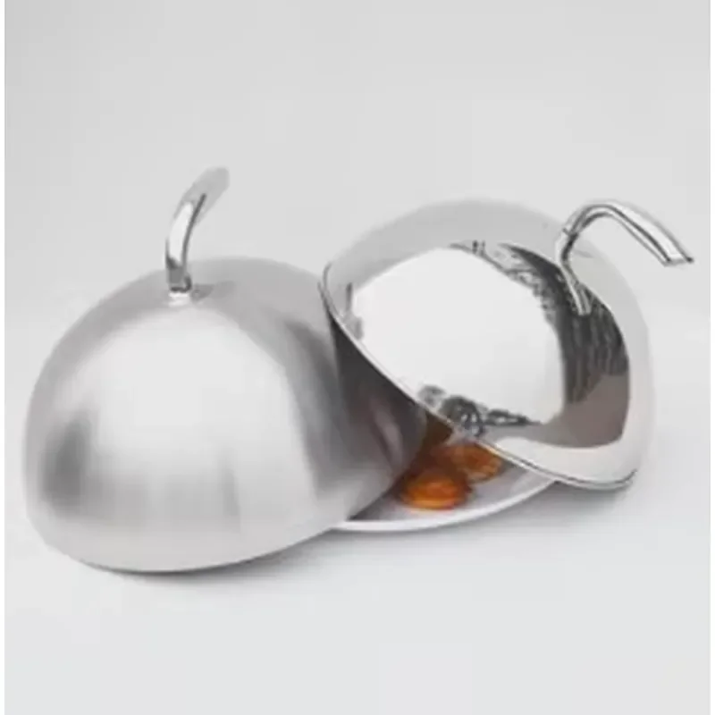 Heavy Duty Stainless Steel BBQ Cover with Heat Resistant Handle Round Grill Lid for Outdoor Cooking Steak and Burger